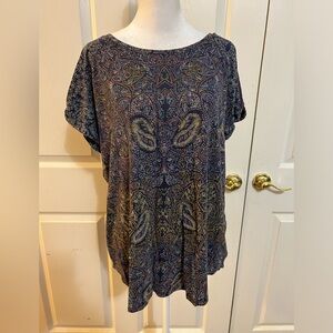 Lucky Brand paisley tee, 1X